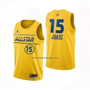 Camiseta All Star 2021 Denver Nuggets Nikola Jokic NO 15 Oro