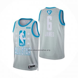 Camiseta All Star 2022 Los Angeles Lakers LeBron James NO 6 Gris