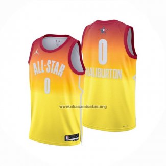 Camiseta All Star 2023 Indiana Pacers Tyrese Haliburton NO 0 Naranja