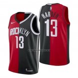 Camiseta Brooklyn Nets Houston Rockets James Harden NO 13 Split Negro Rojo