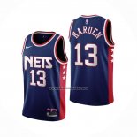 Camiseta Brooklyn Nets James Harden NO 13 Ciudad 2021-22 Azul