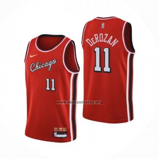 Camiseta Chicago Bulls DeMar DeRozan NO 11 Ciudad 2021-22 Rojo