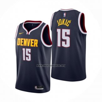 Camiseta Denver Nuggets Nikola Jokic NO 15 Icon 2020-21 Azul