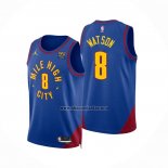 Camiseta Denver Nuggets Peyton Watson NO 8 Statement 2022-23 Azul