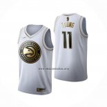 Camiseta Golden Edition Atlanta Hawks Trae Young NO 11 Blanco