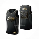 Camiseta Golden Edition Los Angeles Lakers Lebron James NO 23 Negro