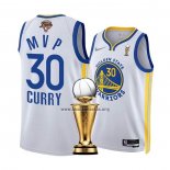 Camiseta Golden State Warriors Stephen Curry NO 30 MVP 2022 NBA Finals Blanco