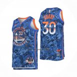 Camiseta Golden State Warriors Stephen Curry NO 30 MVP Azul