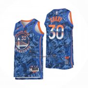 Camiseta Golden State Warriors Stephen Curry NO 30 MVP Azul