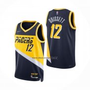 Camiseta Indiana Pacers Oshae Brissett NO 12 Ciudad 2021-22 Azul