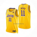 Camiseta Los Angeles Lakers Malik Monk NO 11 75th Anniversary 2021-22 Amarillo