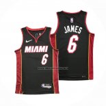 Camiseta Miami Heat LeBron James NO 6 Icon Negro