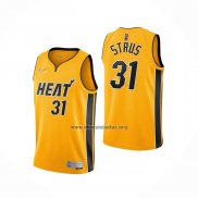 Camiseta Miami Heat Max Strus NO 31 Earned 2020-21 Oro