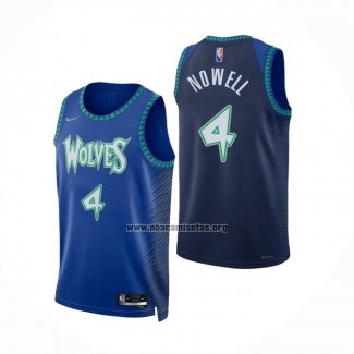 Camiseta Minnesota Timberwolves Jaylen Nowell NO 4 Ciudad 2021-22 Azul