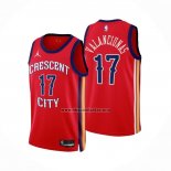 Camiseta New Orleans Pelicans Jonas Valanciunas NO 17 Statement 2023-24 Rojo