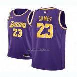 Camiseta Nino Los Angeles Lakers Lebron James NO 23 Statement 2018-19 Violeta