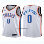 Camiseta Nino Oklahoma City Thunder Russell Westbrook NO 0 Association 2017-18 Blanco