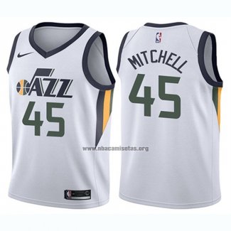 Camiseta Nino Utah Jazz Donovan Mitchell NO 45 Association 2017-18 Negro