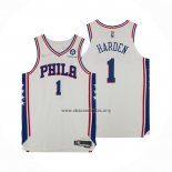 Camiseta Philadelphia 76ers James Harden NO 1 Association Autentico Blanco