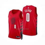 Camiseta Portland Trail Blazers Damian Lillard NO 0 Statement 2022-23 Rojo