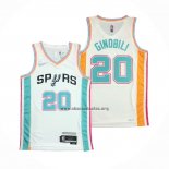 Camiseta San Antonio Spurs Manu Ginobili NO 20 Ciudad 2021-22 Blanco