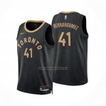 Camiseta Toronto Raptors Juancho Hernangomez NO 41 Ciudad 2022-23 Negro