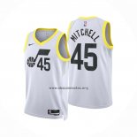 Camiseta Utah Jazz Donovan Mitchell NO 45 Association 2022-23 Blanco