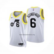 Camiseta Utah Jazz Nickeil Alexander-Walker NO 6 Association 2022-23 Blanco