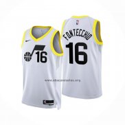 Camiseta Utah Jazz Simone Fontecchio NO 16 Association 2022-23 Blanco