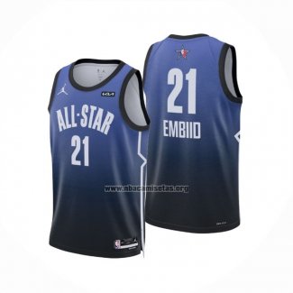 Camiseta All Star 2023 Philadelphia 76ers Joel Embiid NO 21 Azul