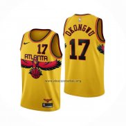 Camiseta Atlanta Hawks Onyeka Okongwu NO 17 Ciudad 2021-22 Amarillo