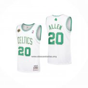 Camiseta Boston Celtics Ray Allen NO 20 Hardwood Classics Throwback 2007-08 Blanco