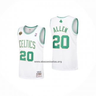 Camiseta Boston Celtics Ray Allen NO 20 Hardwood Classics Throwback 2007-08 Blanco