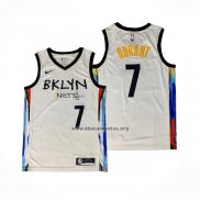 Camiseta Brooklyn Nets Kevin Durant NO 7 Ciudad 2020-21 Blanco