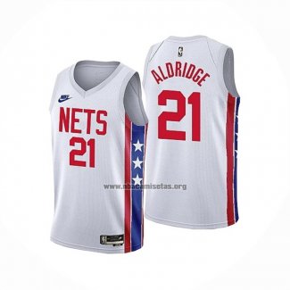 Camiseta Brooklyn Nets LaMarcus Aldridge NO 21 Classic 2022-23 Blanco