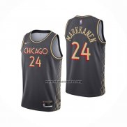 Camiseta Chicago Bulls Lauri Markkanen NO 24 Ciudad 2020-21 Gris