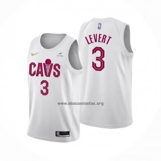 Camiseta Cleveland Cavaliers Caris Levert NO 3 Association 2022-23 Blanco