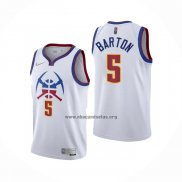 Camiseta Denver Nuggets Will Barton NO 5 Earned 2020-21 Blanco