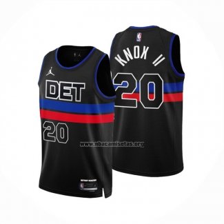 Camiseta Detroit Pistons Kevin Knox II NO 20 Statement 2022-23 Negro