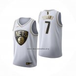 Camiseta Golden Edition Brooklyn Nets Kevin Durant NO 7 Blanco