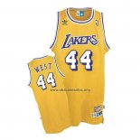 Camiseta Los Angeles Lakers Jerry West NO 44 Retro Amarillo