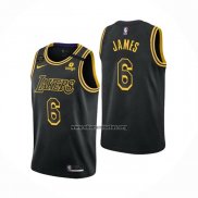 Camiseta Los Angeles Lakers LeBron James NO 6 Mamba 2021-22 Negro