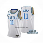 Camiseta Los Angeles Lakers Malik Monk NO 11 Classic 2022-23 Blanco