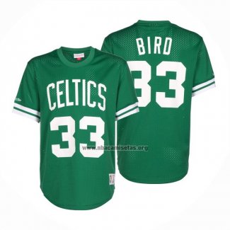 Camiseta Manga Corta Boston Celtics Larry Bird NO 33 Verde