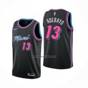 Camiseta Miami Heat Bam Adebayo NO 13 Ciudad 2018-19 Negro