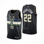 Camiseta Milwaukee Bucks Khris Middleton NO 22 Statement 2020-21 Negro
