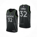 Camiseta Minnesota Timberwolves Karl-Anthony Towns NO 32 Ciudad 2020-21 Negro