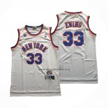 Camiseta New York Knicks Patrick Ewing NO 33 Retro Blanco