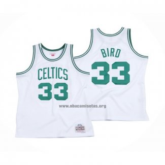 Camiseta Nino Boston Celtics Larry Bird NO 33 Hardwood Classics Throwback Blanco