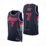 Camiseta Philadelphia 76ers Isaiah Joe NO 7 Ciudad 2021-22 Azul